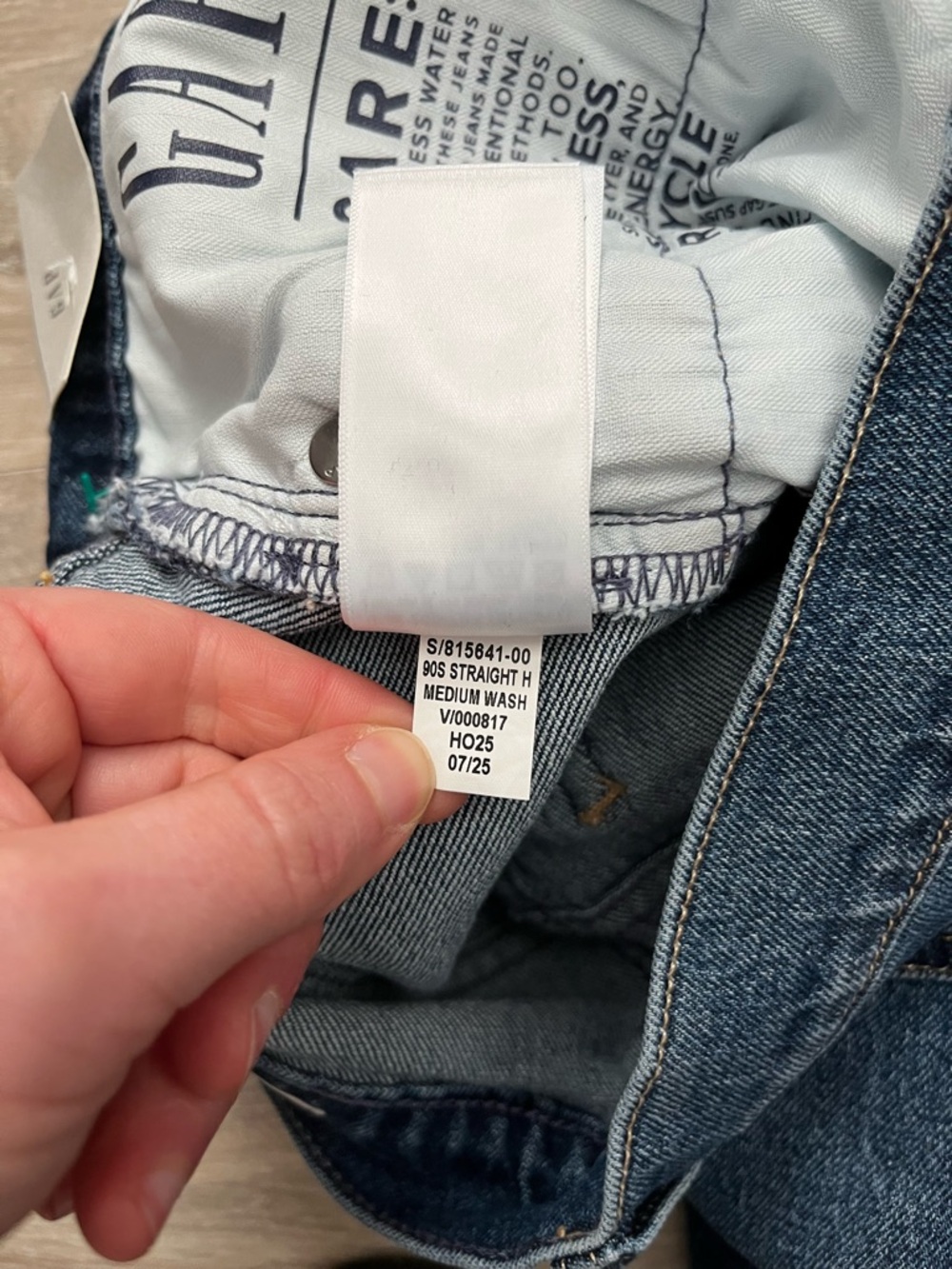 NWT GAP Women’s High Rise ’90s Slim Straight Jeans Medium Wash - Size 27 Petite - Picture 5 of 7